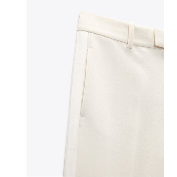 Zara Cream Tuxedo Pants - Picture 4 of 6